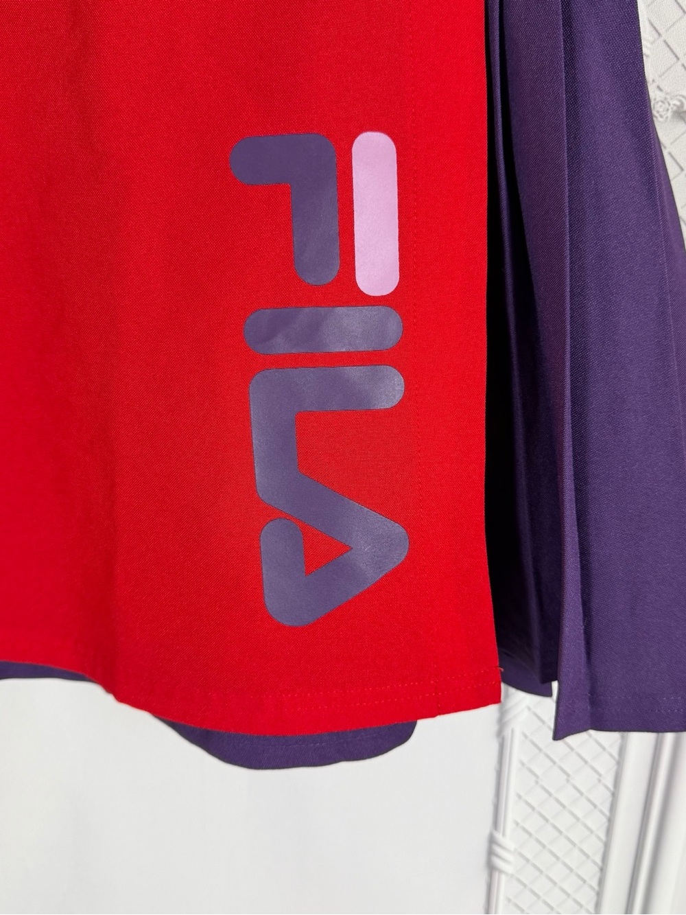 Fila Women’s S Red Purple Colorblock Pleated Tennis Skirt Athletic Retro Y2K - Picture 2 of 8